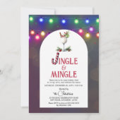 Jingle & Mingle Cocktail Kerstfeest Kaart (Voorkant)