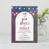 Jingle & Mingle Cocktail Kerstfeest Kaart (Staand voorkant)