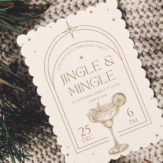 Jingle & Mingle Cocktail Kerstfeest Kaart