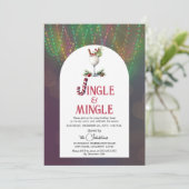 Jingle & Mingle Cocktail Kerstfeest Kaart (Staand voorkant)