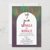 Jingle & Mingle Cocktail Kerstfeest Kaart (Voorkant)
