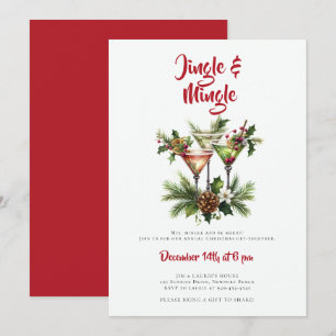 Jingle Mingle Cocktails Martini Kerstfeest Kaart