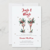 Jingle Mingle Cocktails Sneeuw Kerstfeest Kaart (Voorkant)