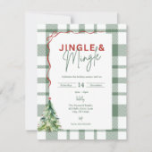 Jingle & Mingle eenvoudige kerstfeest uitnodiging (Voorkant)
