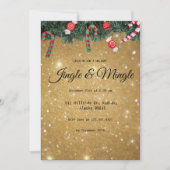 Jingle Mingle Elegant Modern Gold Kerstfeest Kaart (Voorkant)