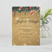 Jingle Mingle Elegant Modern Gold Kerstfeest Kaart (Staand voorkant)