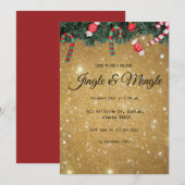 Jingle Mingle Elegant Modern Gold Kerstfeest Kaart (Voorkant / Achterkant)