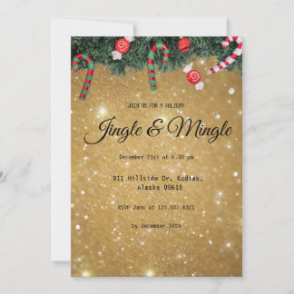 Jingle Mingle Elegant Modern Gold Kerstfeest Kaart