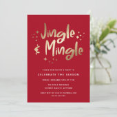 Jingle & Mingle Faux Gold Foil Red | Vrijdag Kaart (Staand voorkant)
