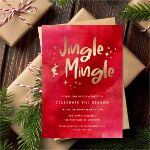 Jingle & Mingle Faux Gold Foil Red   Vrijdag Kaart