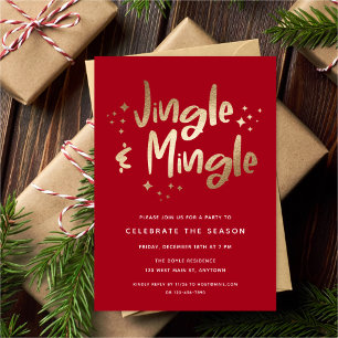 Jingle & Mingle Faux Gold Foil Red   Vrijdag Kaart