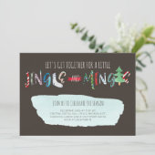 Jingle & Mingle Feest Uitnodiging (Staand voorkant)