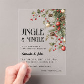 Jingle & Mingle Feestelijk Kerstfeest Acryl Uitnodigingen (Insitu (Draagbaar))