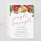 Jingle & Mingle Feestelijke Gouden Bellen Kerstfee Kaart (Voorkant)