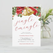 Jingle & Mingle Feestelijke Gouden Bellen Kerstfee Kaart (Staand voorkant)