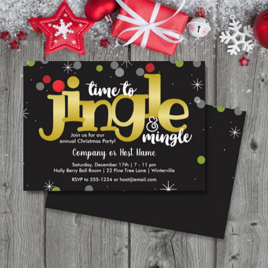 Jingle & Mingle Feestelijke Kerstfeest uitnodiging