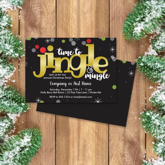 Jingle & Mingle Feestelijke Kerstfeest uitnodiging