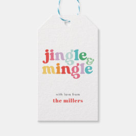 Jingle & Mingle Feestelijke Kleurrijke Kerstmis Cadeaulabel