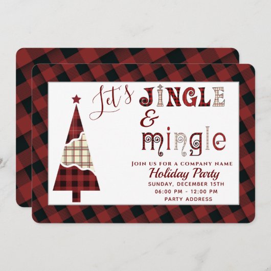 Jingle & mingle-feestfeestdag, uitnodiging voor be (Voorkant / Achterkant)