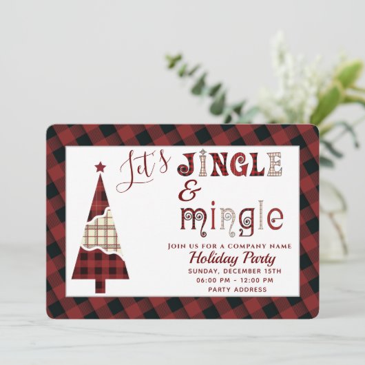 Jingle & mingle-feestfeestdag, uitnodiging voor be (Staand voorkant)