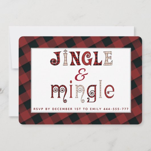Jingle & mingle-feestfeestdag, uitnodiging voor be (Achterkant)