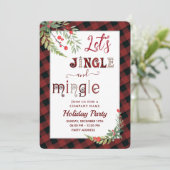 Jingle & mingle-feestfeestdag, uitnodiging voor be (Staand voorkant)