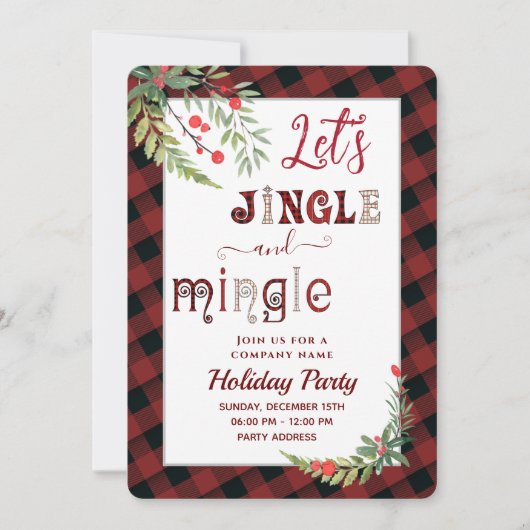 Jingle & mingle-feestfeestdag, uitnodiging voor be (Voorkant)