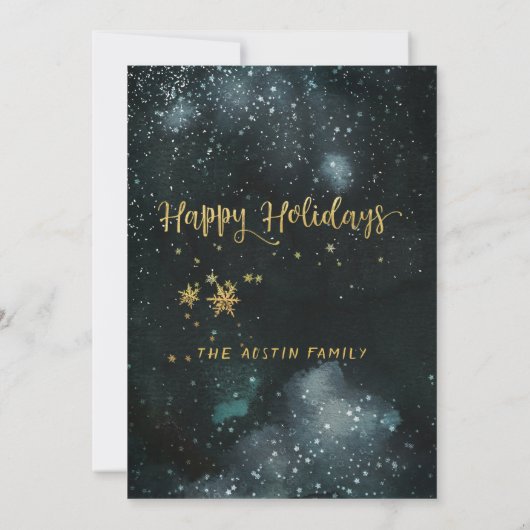 Jingle & Mingle Gold Calligraphy Holiday Party Kaart (Achterkant)