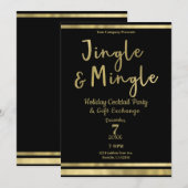 Jingle & Mingle Gold Corporate Christmas Party Kaart (Voorkant / Achterkant)