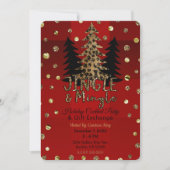 Jingle & Mingle Goud Glam Luipaard Kerstfeest Kaart (Voorkant)