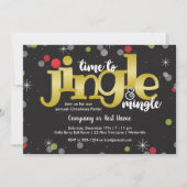 Jingle & Mingle Goud Rood en Groen Kerstfeest Kaart (Voorkant)