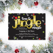 Jingle & Mingle Goud Rood en Groen Kerstfeest Kaart