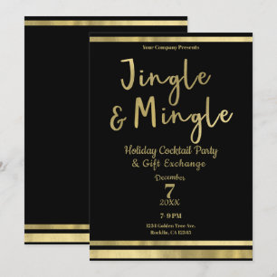 Jingle & Mingle Gouden Bedrijfs Kerstfeest Kaart