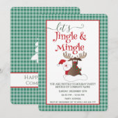 Jingle Mingle grappig Santa rendier vakantie feest Kaart (Voorkant / Achterkant)