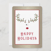Jingle & Mingle Grappige Holly rendiervakantie Kaart (Achterkant)