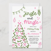Jingle & Mingle Hand Drawn Christmas Holiday Party Kaart (Voorkant)