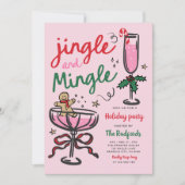 Jingle & Mingle Hand getekend kerstfeest Kaart (Voorkant)