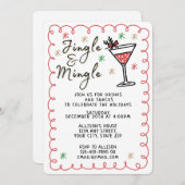 Jingle & Mingle Hand getekend kerstfeest Kaart (Voorkant / Achterkant)