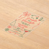 Jingle & Mingle | Holiday Cocktail Party Acryl Uitnodigingen (Laagn)
