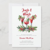 Jingle Mingle Holiday Cocktail Red Christmas Party Kaart (Voorkant)