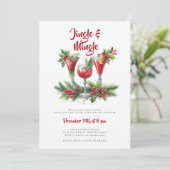 Jingle Mingle Holiday Cocktail Red Christmas Party Kaart (Staand voorkant)