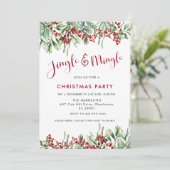 Jingle & Mingle Holiday Greenery Christmas Party Kaart (Staand voorkant)