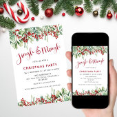 Jingle & Mingle Holiday Greenery Christmas Party Kaart
