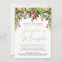 Jingle & Mingle In Fresh Garland Evenement Uitnodi
