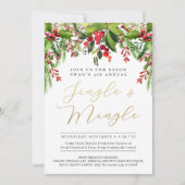 Jingle & Mingle in Fresh Garland Event Invitation Feestdagenkaart (Voorkant)