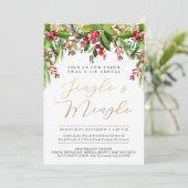 Jingle & Mingle in Fresh Garland Event Invitation Feestdagenkaart (Staand voorkant)