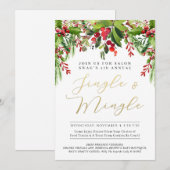 Jingle & Mingle in uitnodiging voor evenement met  (Voorkant / Achterkant)