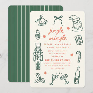Jingle Mingle Kerst Cocktail Feest Kaart