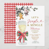 Jingle & Mingle Kerst Cocktailparty Kaart (Voorkant / Achterkant)