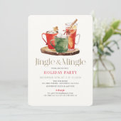 Jingle & Mingle Kerst Drinken Vakantie Party Kaart (Staand voorkant)